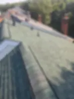how-long-do-certainteed-shingles-last-green-asphalt-shingle-roof-with-ridge-vent-roof-vents-brick-chimneys-and-trees-behind
