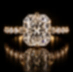 Radiant cut diamond ring with pavé band from The Portfolio