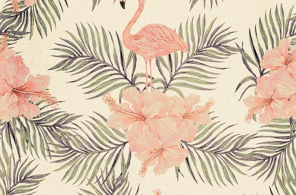 Flamingo and Hibiscus Pattern