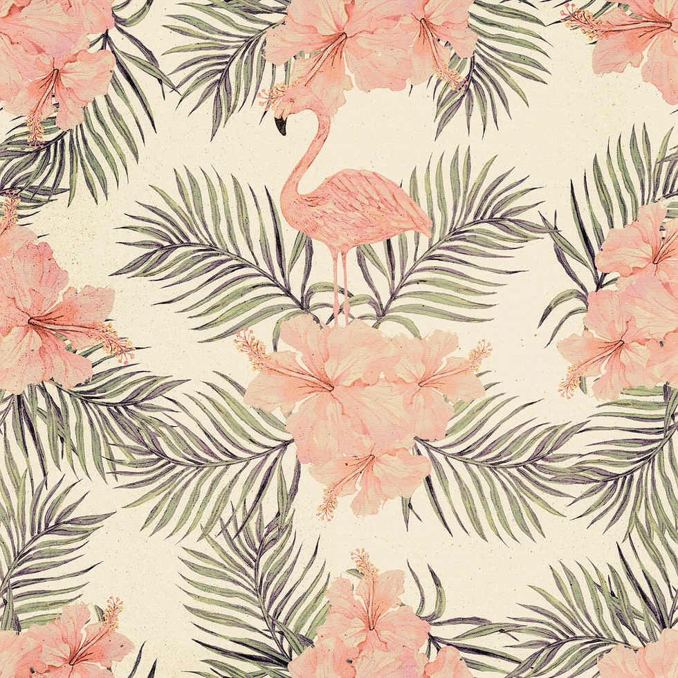 Flamingo and Hibiscus Pattern