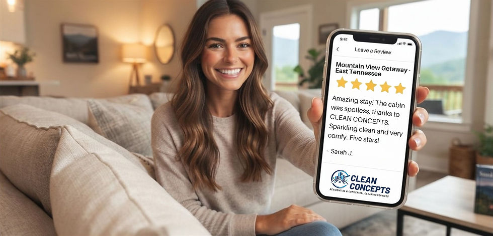 Vacation rental cleaning East Tennessee boosts Airbnb guest ratings and five‑star reviews.
