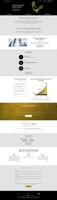 Talon Capital investment firm gold eagle logo on black background