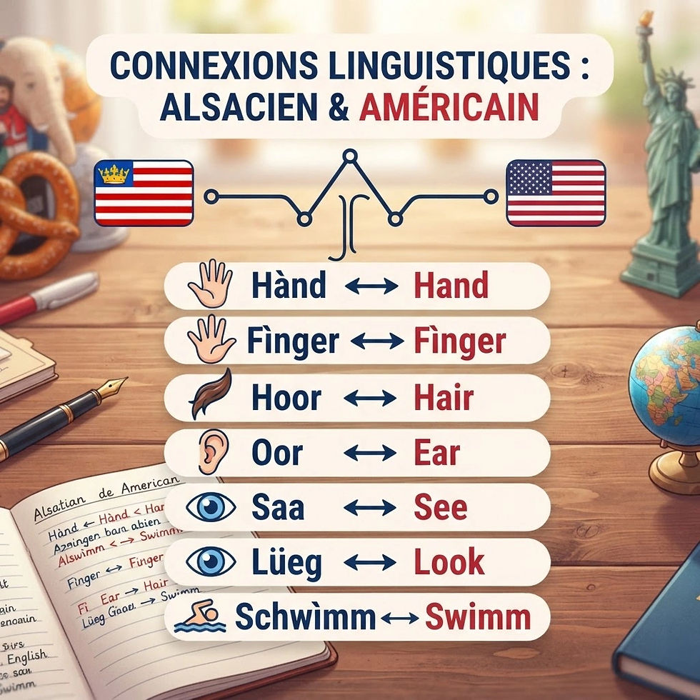 An opportunity also to show the links between Alsatian  (Alemannic) and English (Saxon) languages