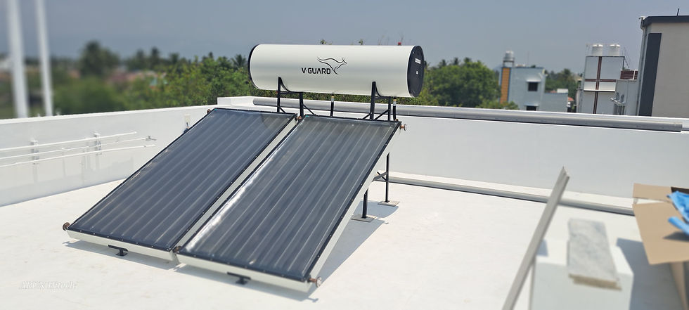 V-Guard FPC 200 LPD PR-GL Pressurized Solar Water Heater — front view, Arun Hitech Coimbatore