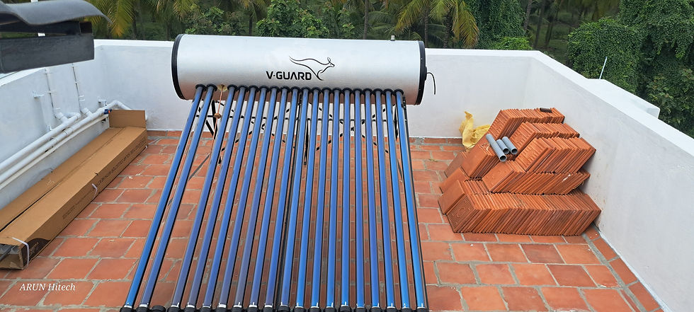 V-Guard V-HOT 200 PLUS AL-8PR Pressurized Solar Water Heater — front view, Arun Hitech Coimbatore