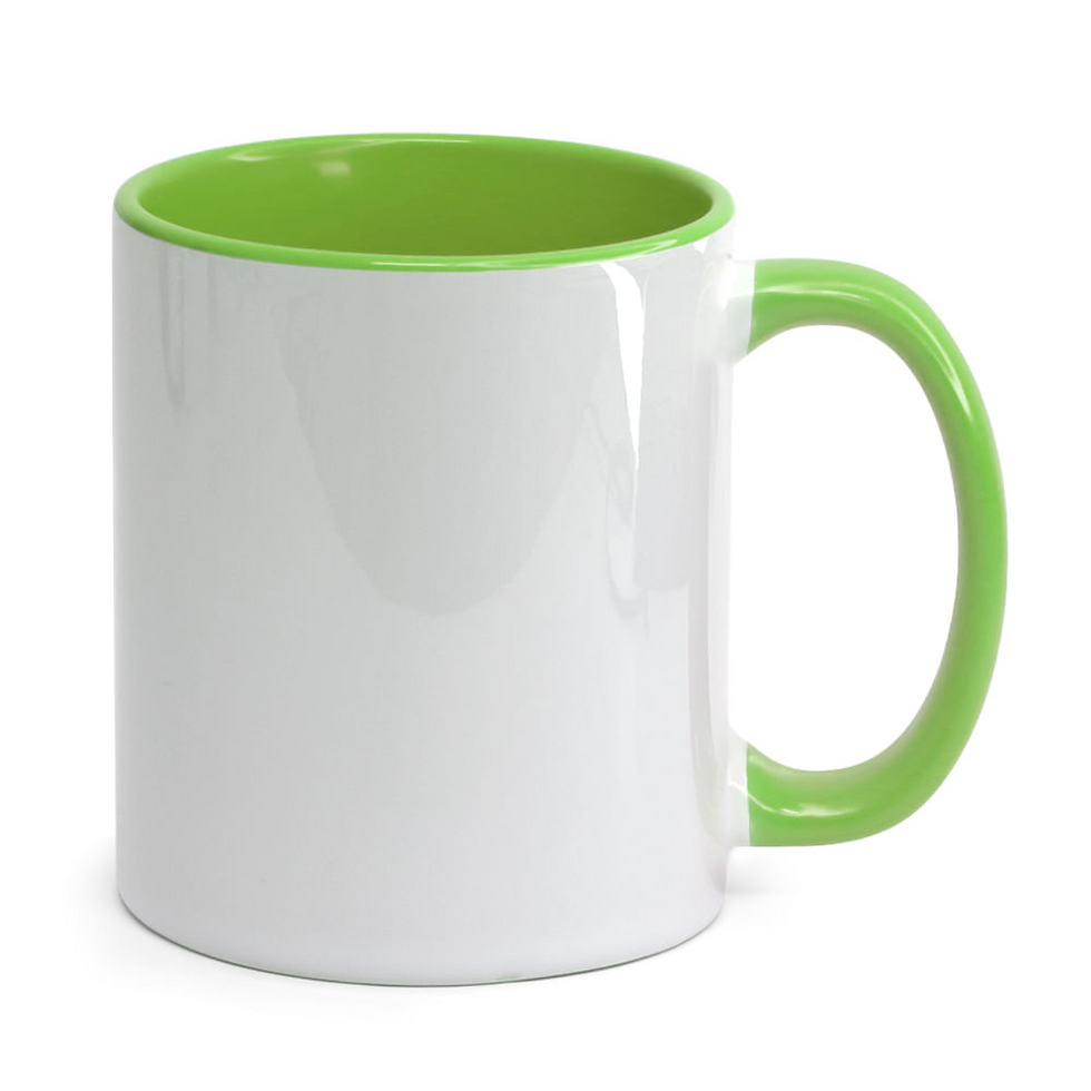 Miniatura: Caneca de Porcelana Alça e Interior Colorido Personalizada 325ml