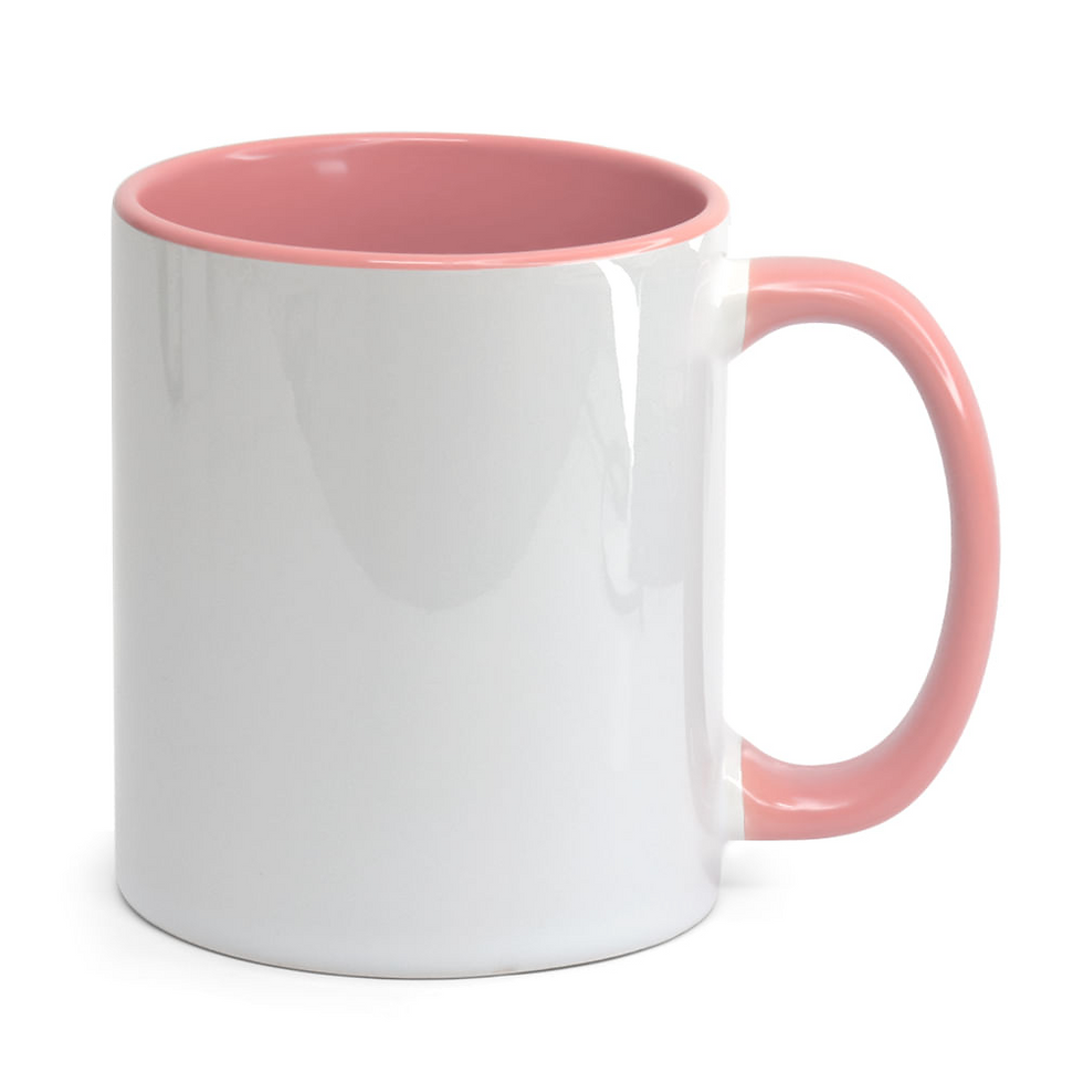 Miniatura: Caneca de Porcelana Alça e Interior Colorido Personalizada 325ml