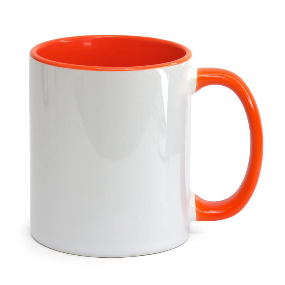 Miniatura: Caneca de Porcelana Alça e Interior Colorido Personalizada 325ml