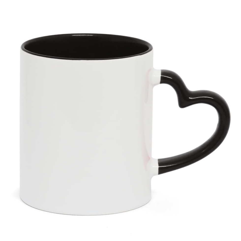 Miniatura: Caneca de Porcelana Alça de Coração Colorida Personalizada 325ml