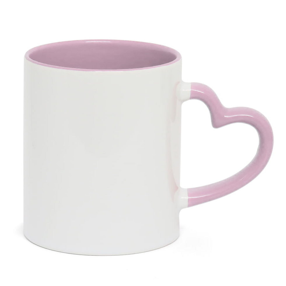 Miniatura: Caneca de Porcelana Alça de Coração Colorida Personalizada 325ml