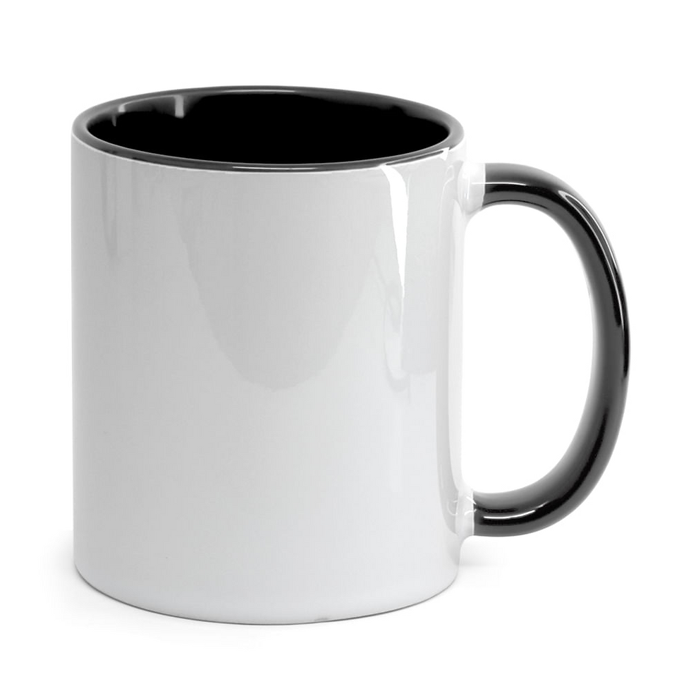 Miniatura: Caneca de Porcelana Alça e Interior Colorido Personalizada 325ml