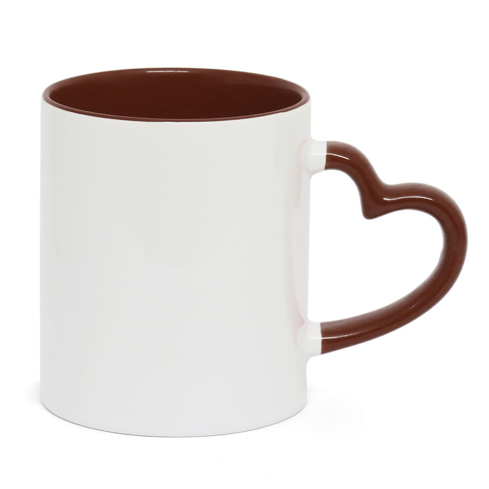 Miniatura: Caneca de Porcelana Alça de Coração Colorida Personalizada 325ml