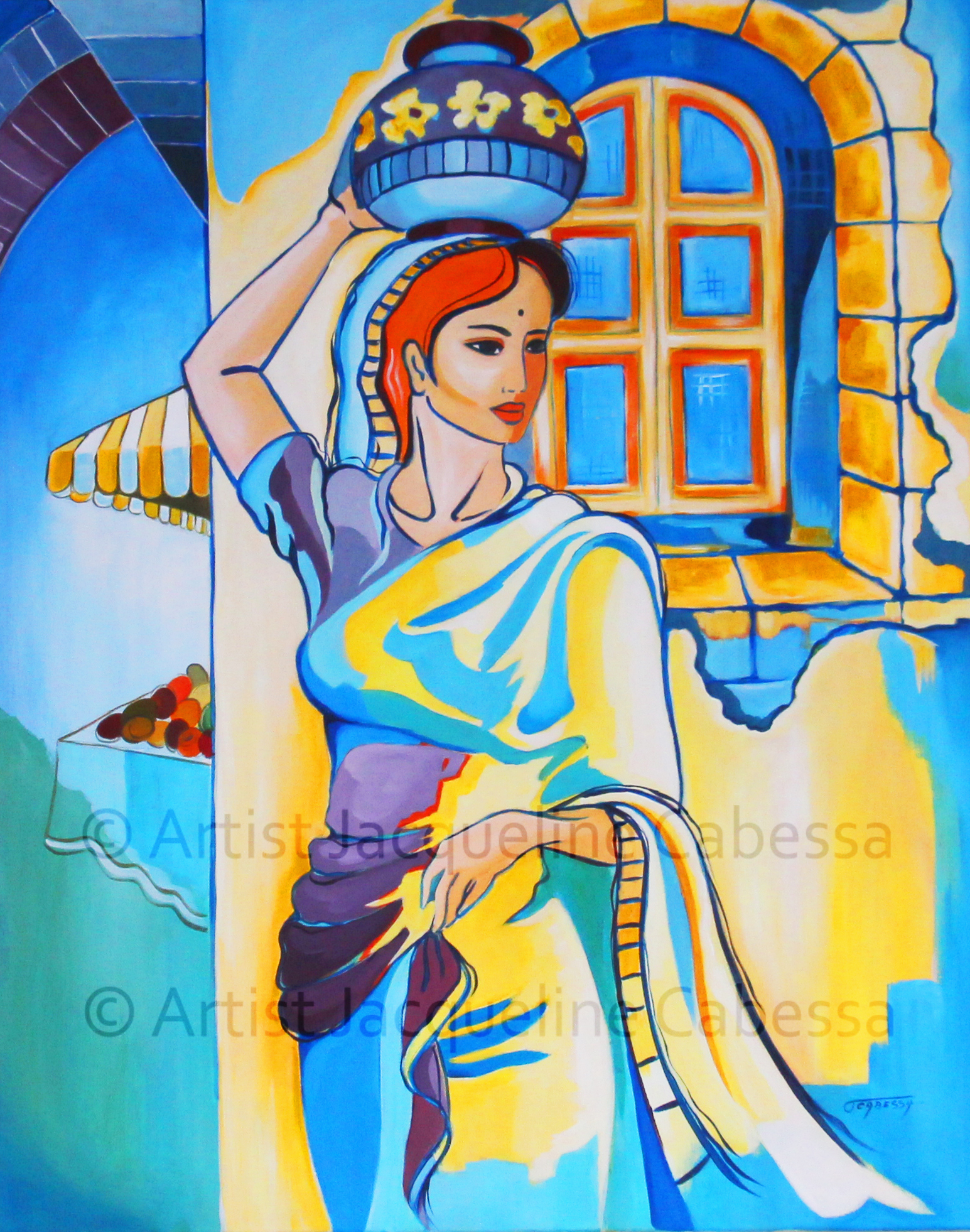 FEMME A LA JARRE BLEUE