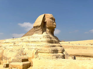 The Sphinx in Giza photographed from aside