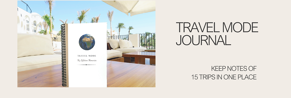 Beautiful travel journal that allows you to keep notes of 15 trips