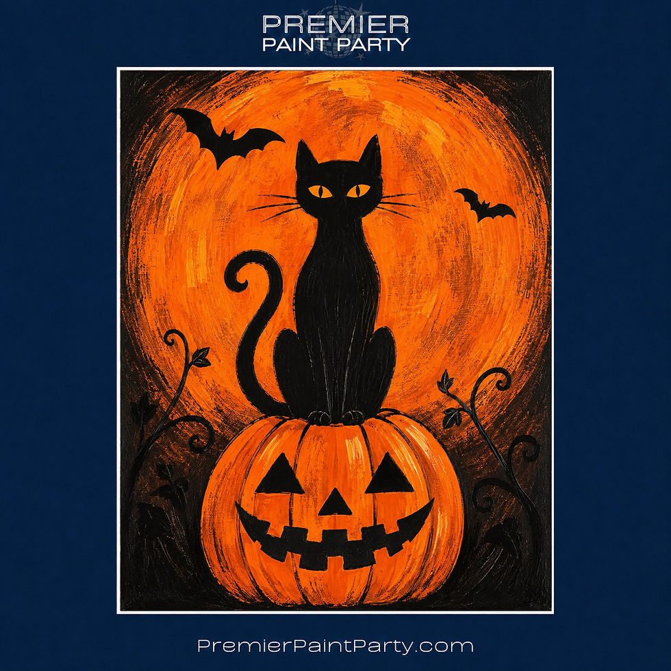 Black Cat on a Pumpkin at The Pickled Onion Beverly