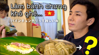 Cai Kết Cho Ong Bố Người Nhật Khi Thử Goi Banh Chưng Bằng La Gừng