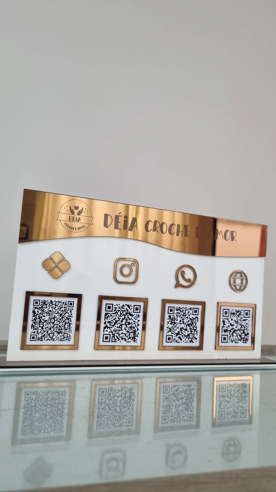 Placa 4 QR Code Personalizada Com Logomarca
