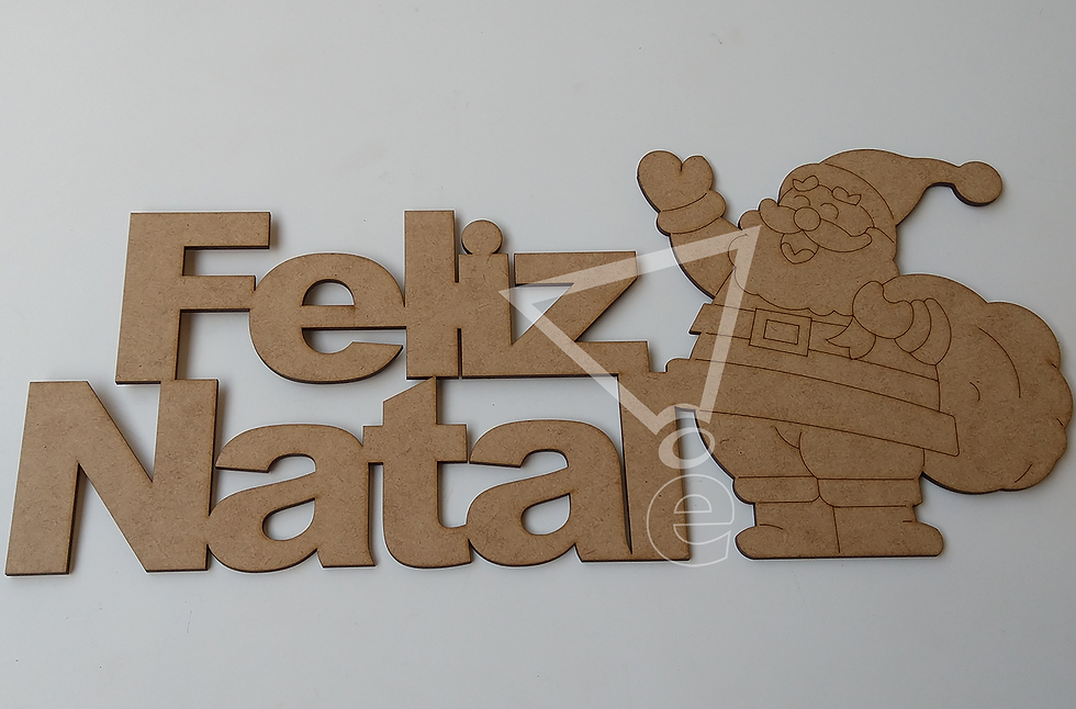 Enfeite de Natal - Feliz Natal com Papai Noel