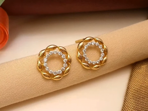 Top 22KT gold small earrings under ₹15000 | South Indian Jewels