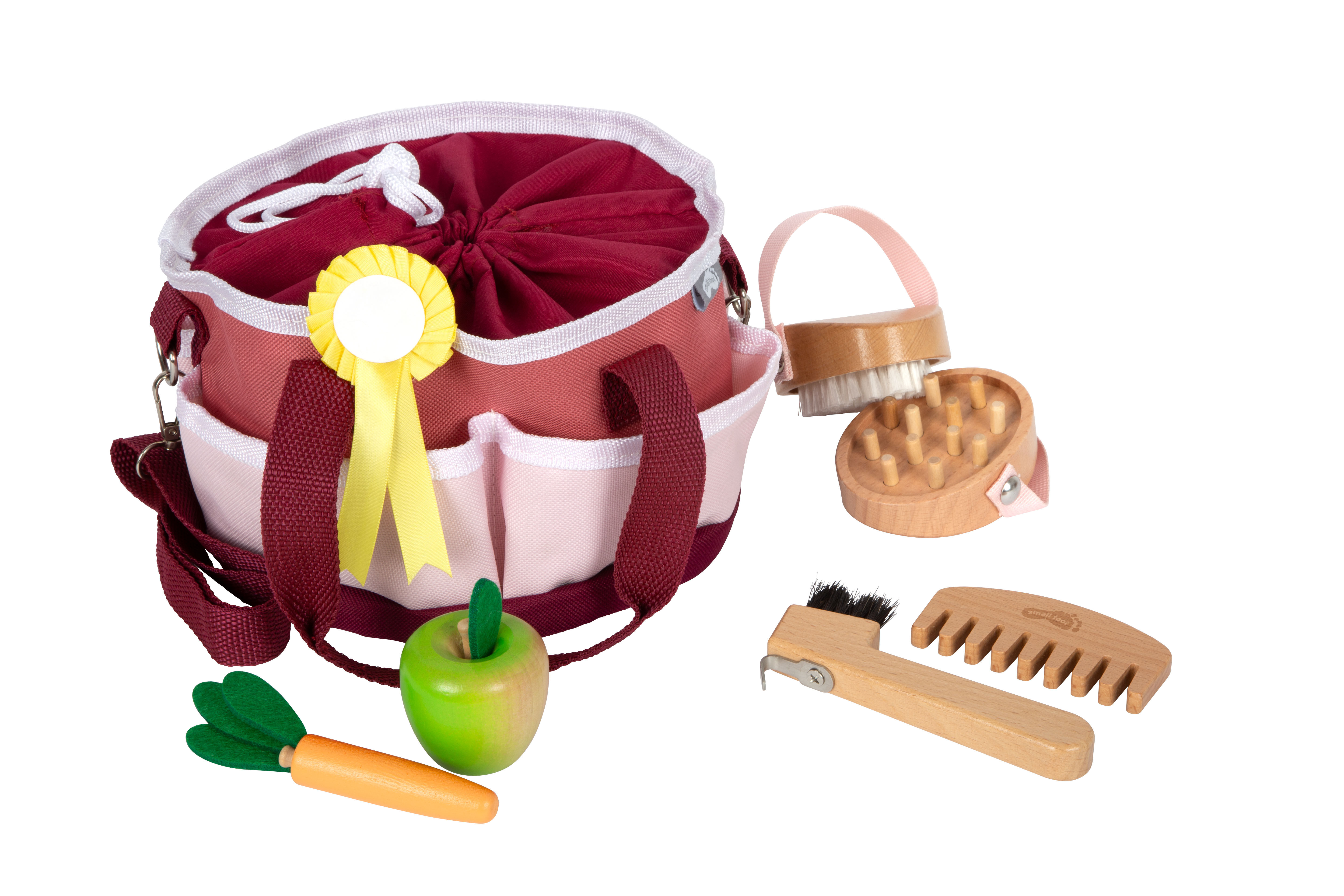Pferdepflegeset mit Tasche rot Smallfoot