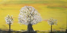 Thumbnail: Mindful White Trees | 20" x 10 | Acrylic on Canvas