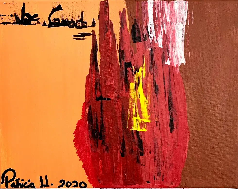 Thumbnail: Be Good – Original Abstract Acrylic Painting 14x11 | Earth Tone Modern Wall Art