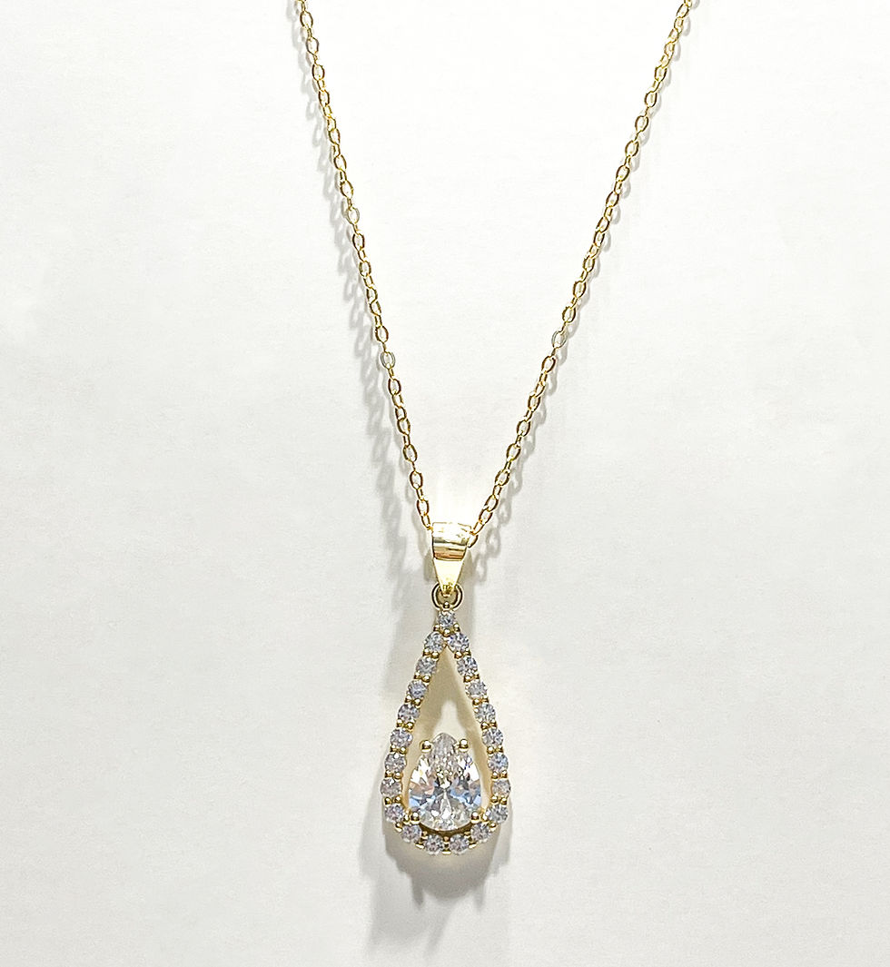 Thumbnail: Gold Halo Teardrop Necklace