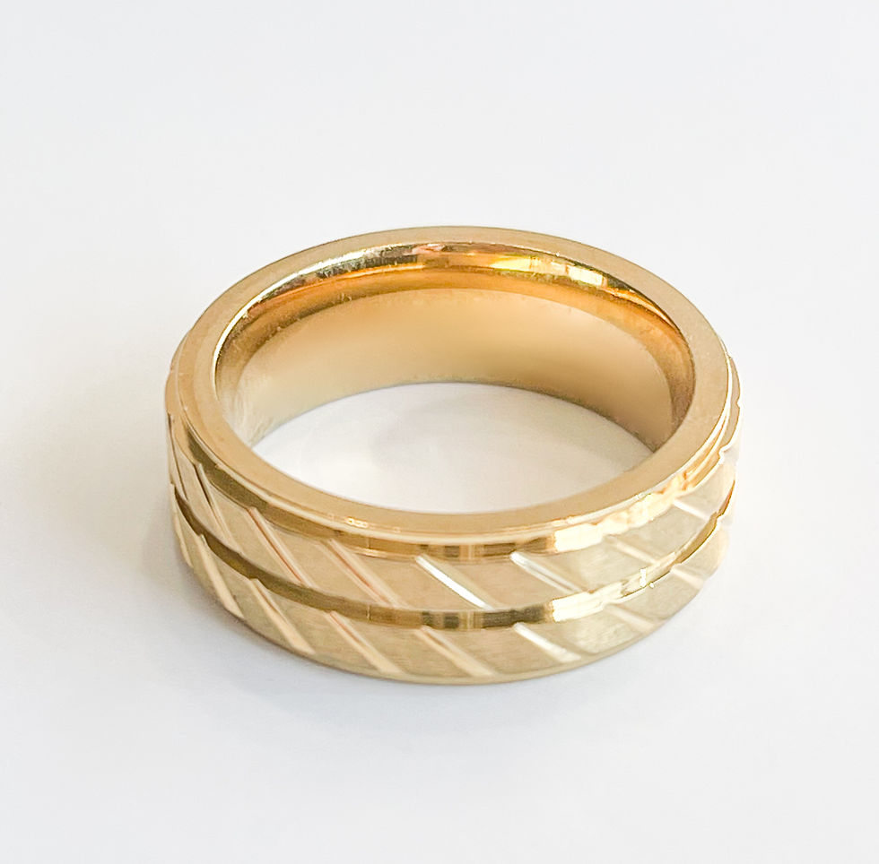 Thumbnail: Gold Thick Beveled Ring