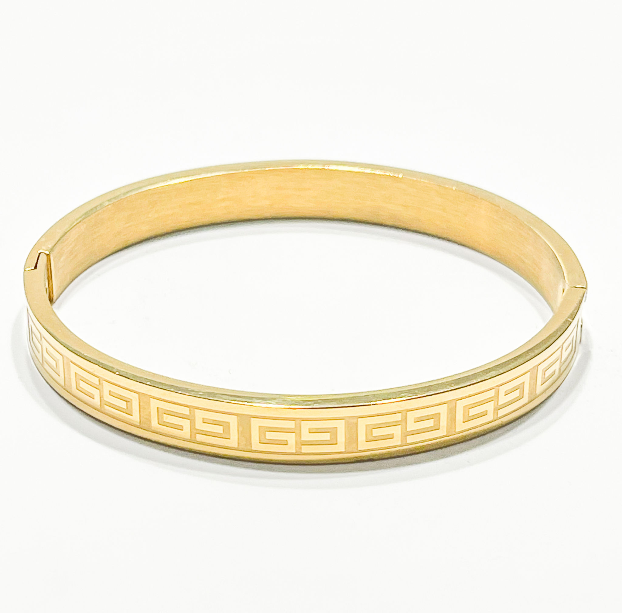 Gold Thick Greek Key Bracelet