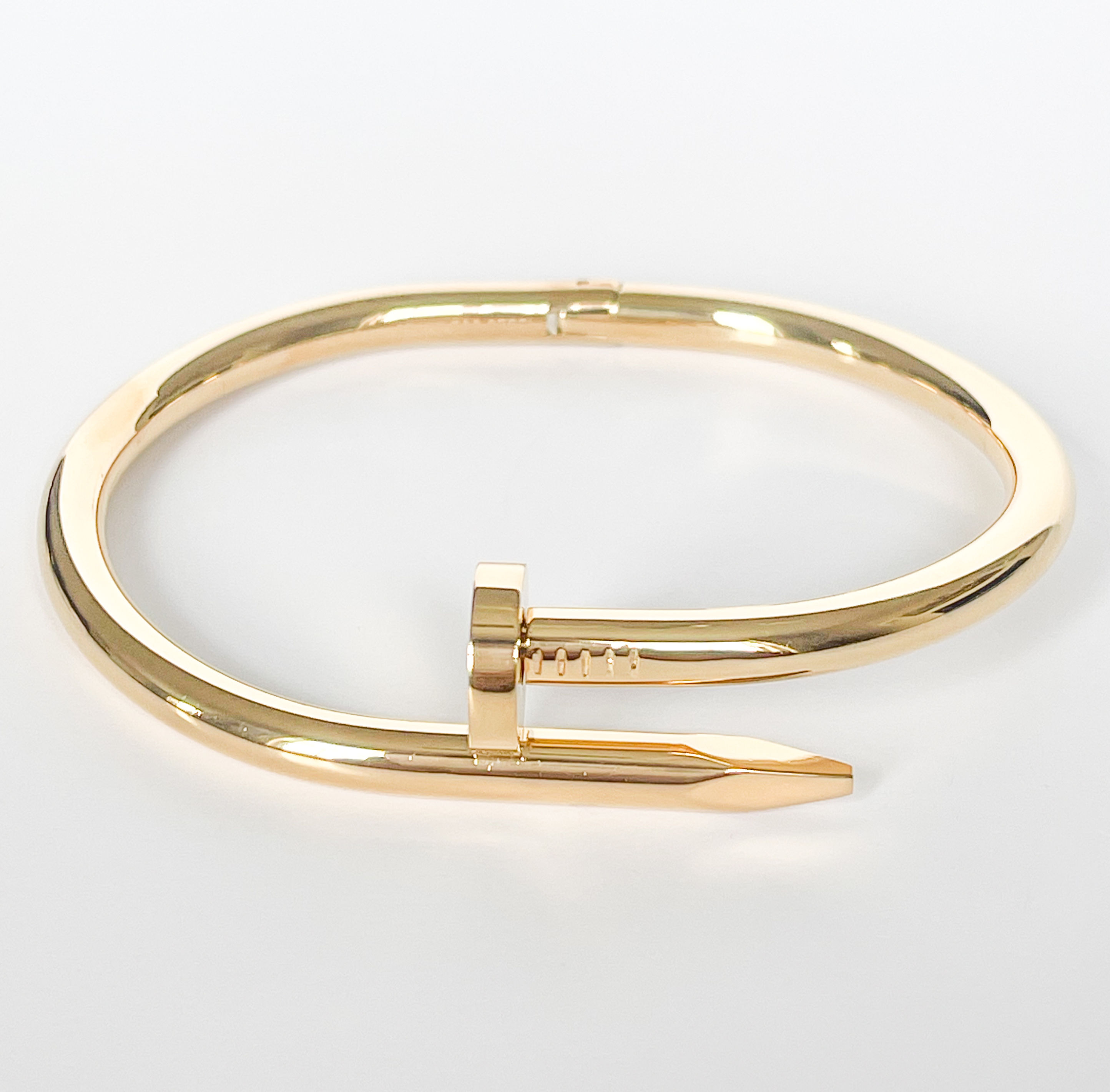 Gold Large Sleek Nail Bracelet
