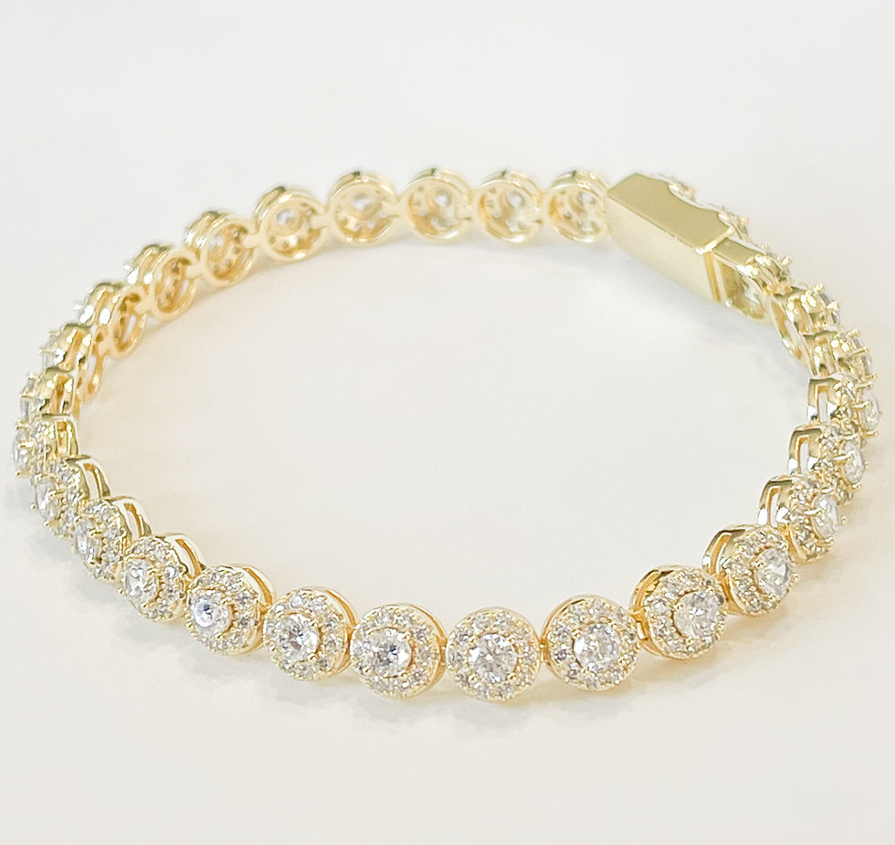 Thumbnail: Gold Circle Small Tennis Bracelet