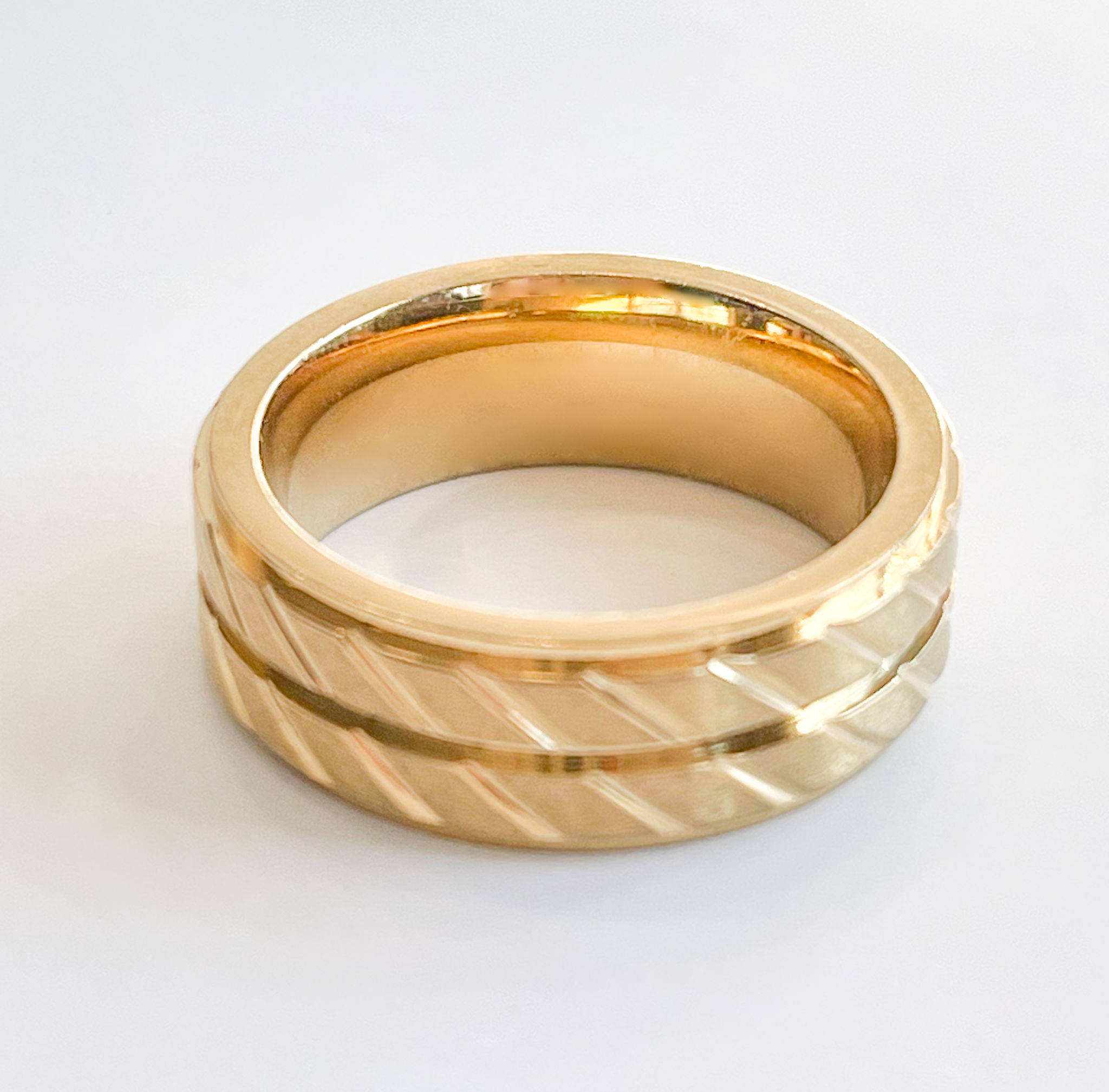 Gold Thick Beveled Ring