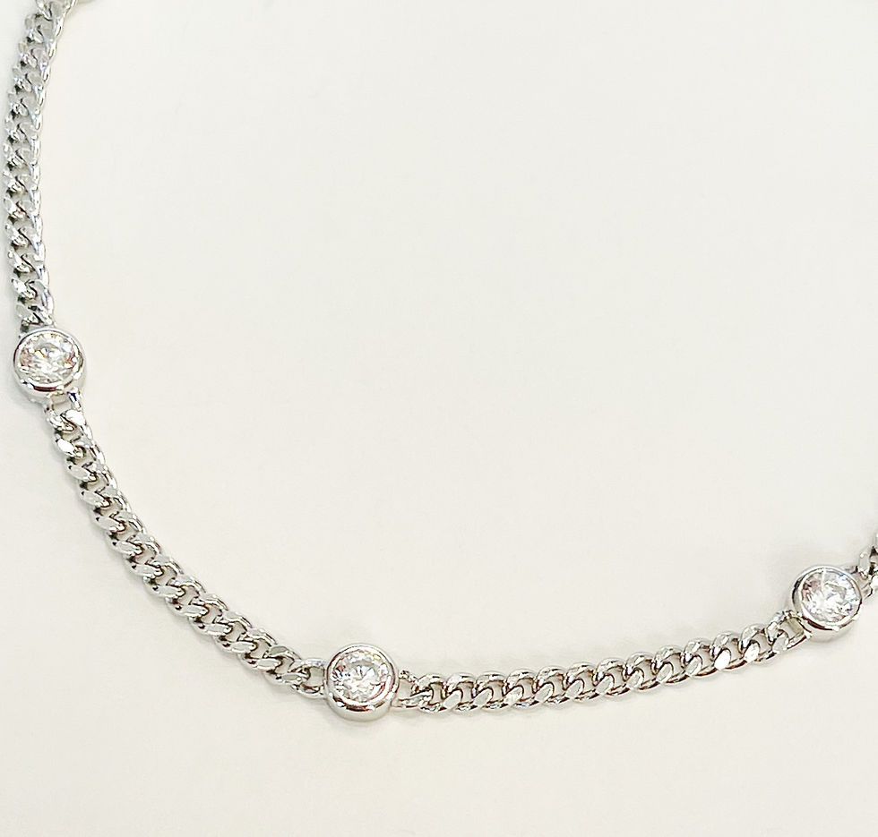 Thumbnail: Silver  Crystal by the Yard Bracelet