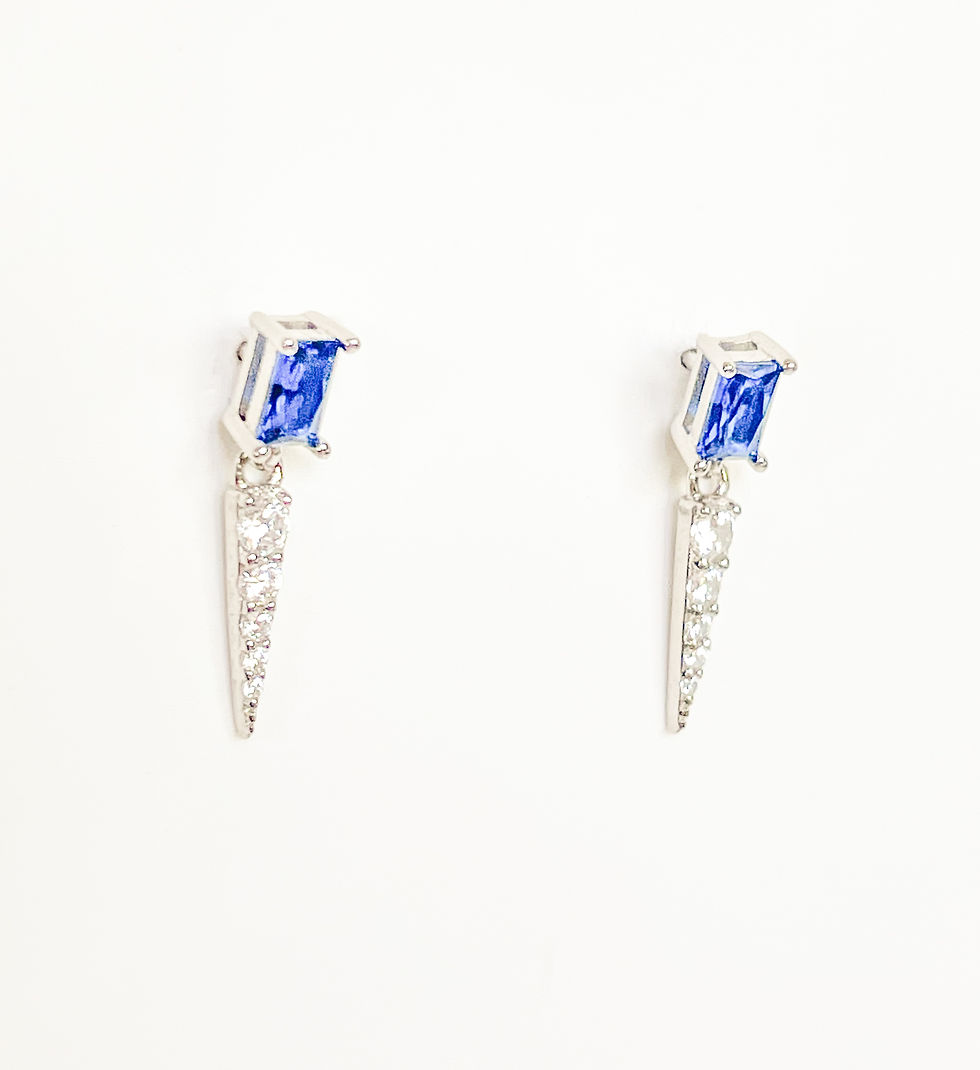 Thumbnail: Silver Sapphire Geo Studs
