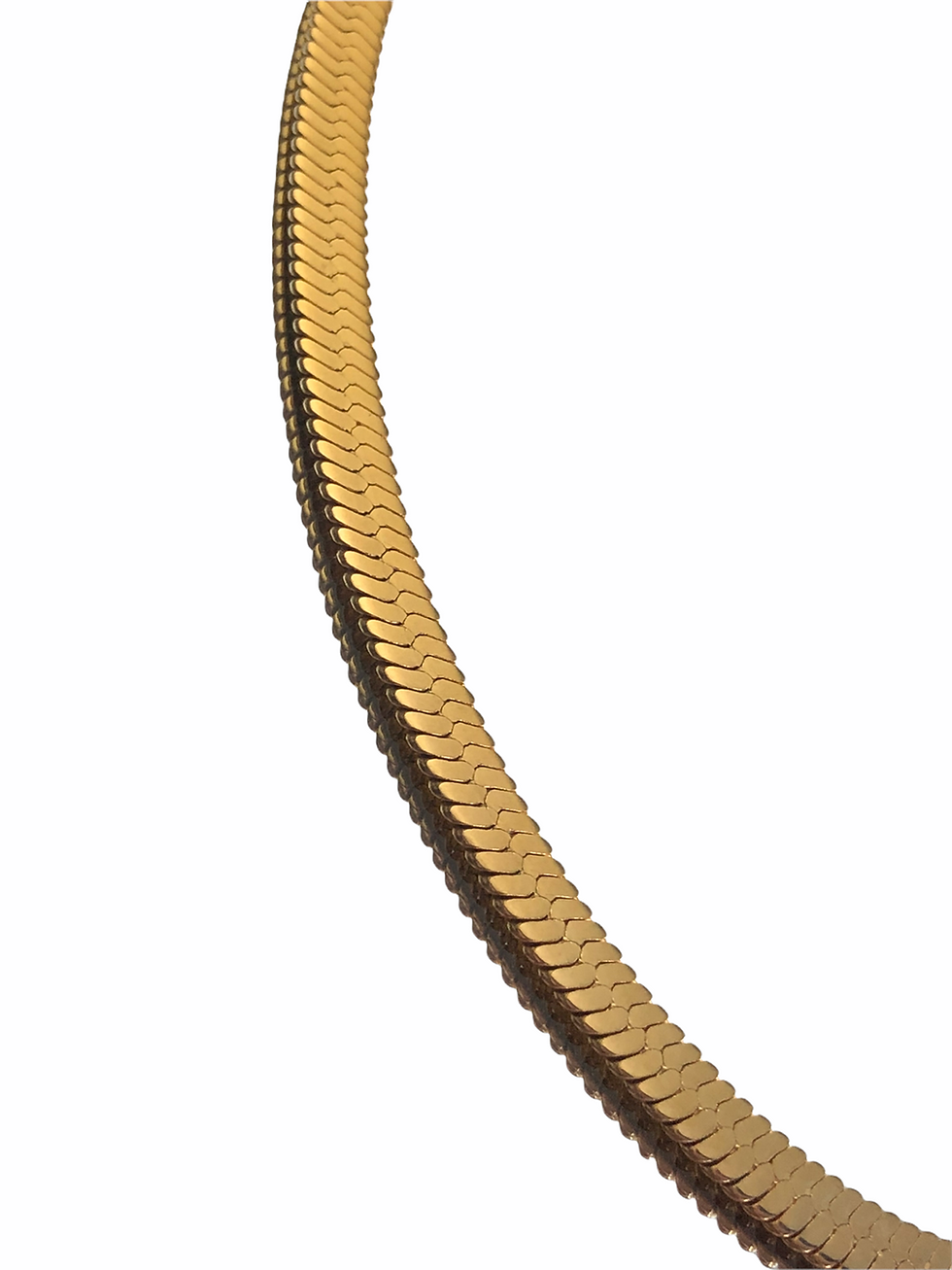 Thumbnail: Gold Herringbone Necklace 