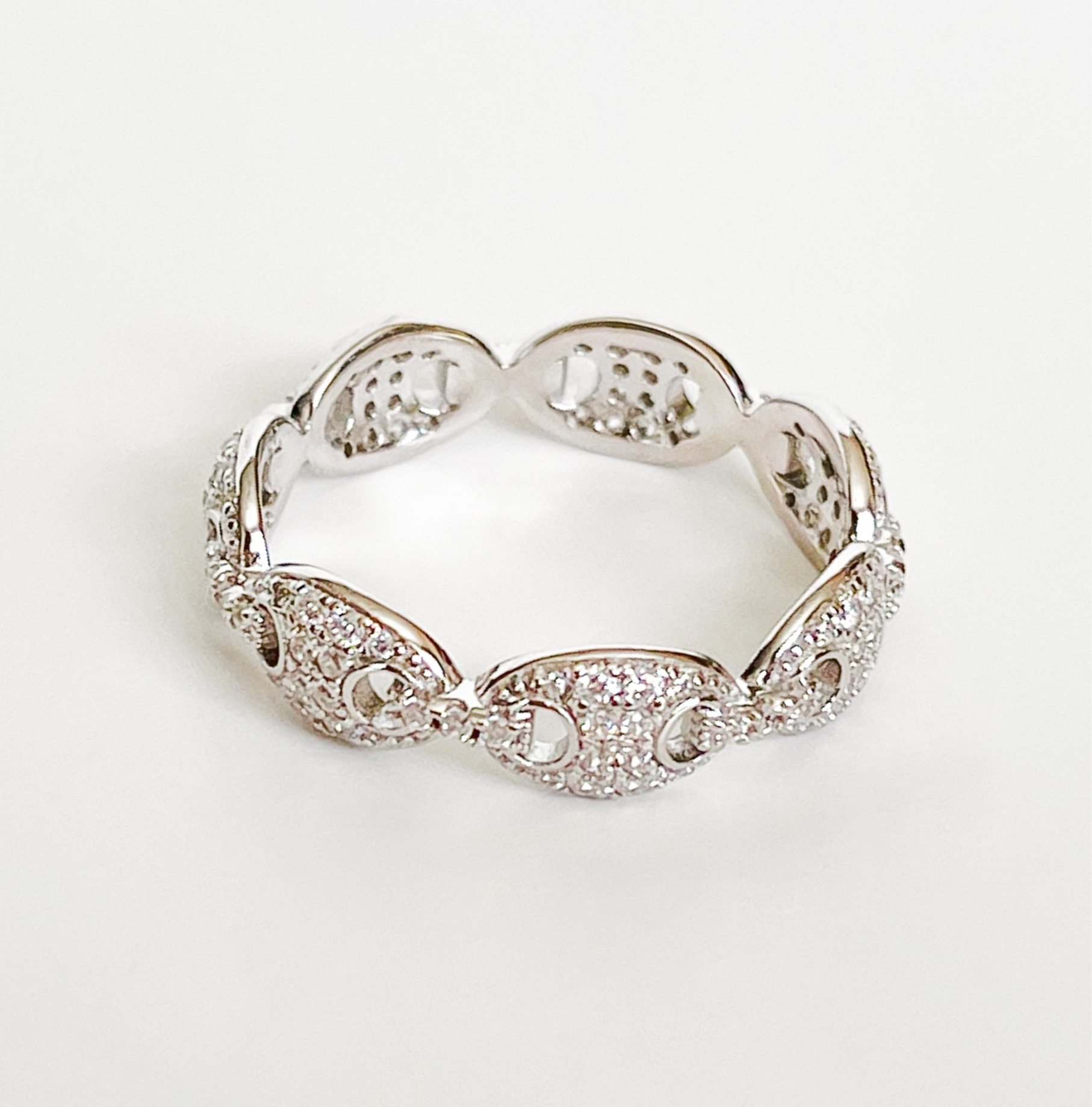 Silver Interlock Chain Ring