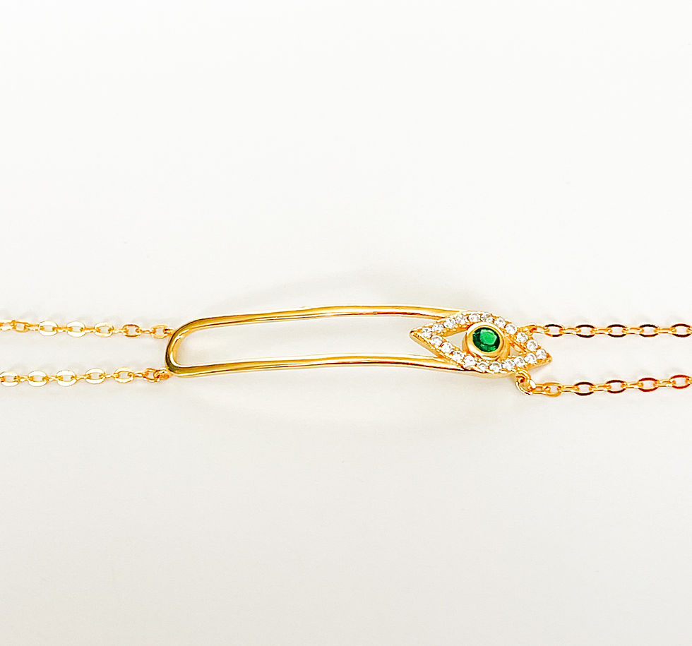 Thumbnail: Gold Bar Protective Eye Bracelet 