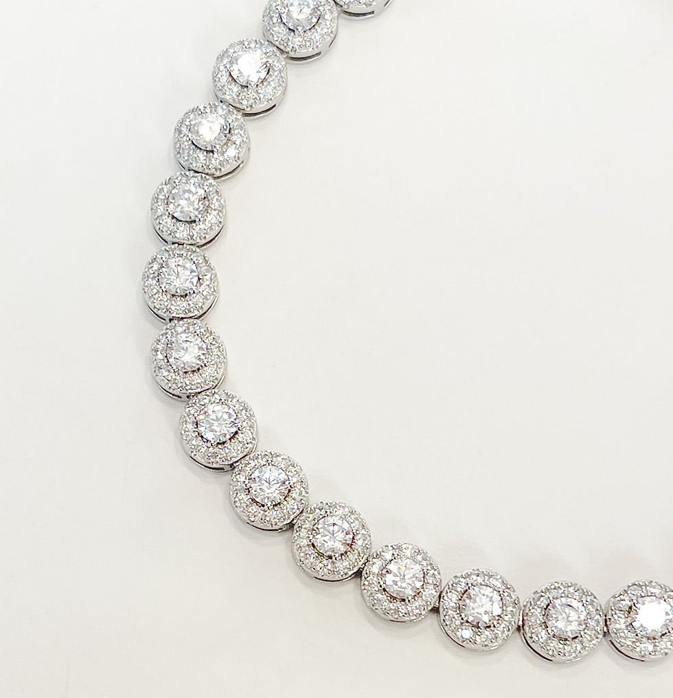 Thumbnail: Silver Circle Small Tennis Bracelet