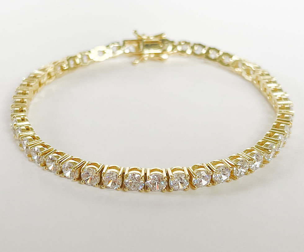 Thumbnail: Gold Large Tennis Bracelet