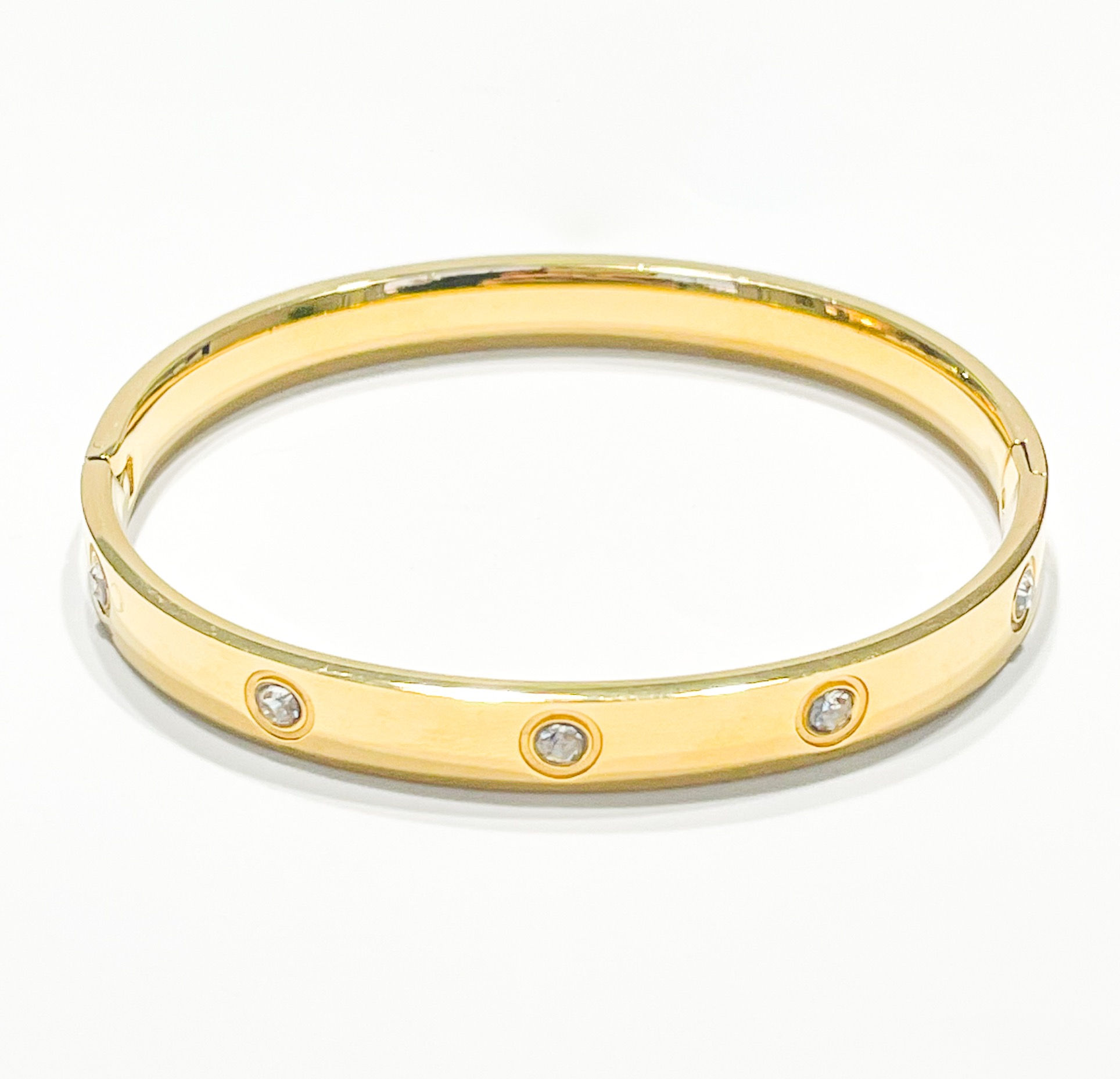 Gold Thick Crystal Bracelet