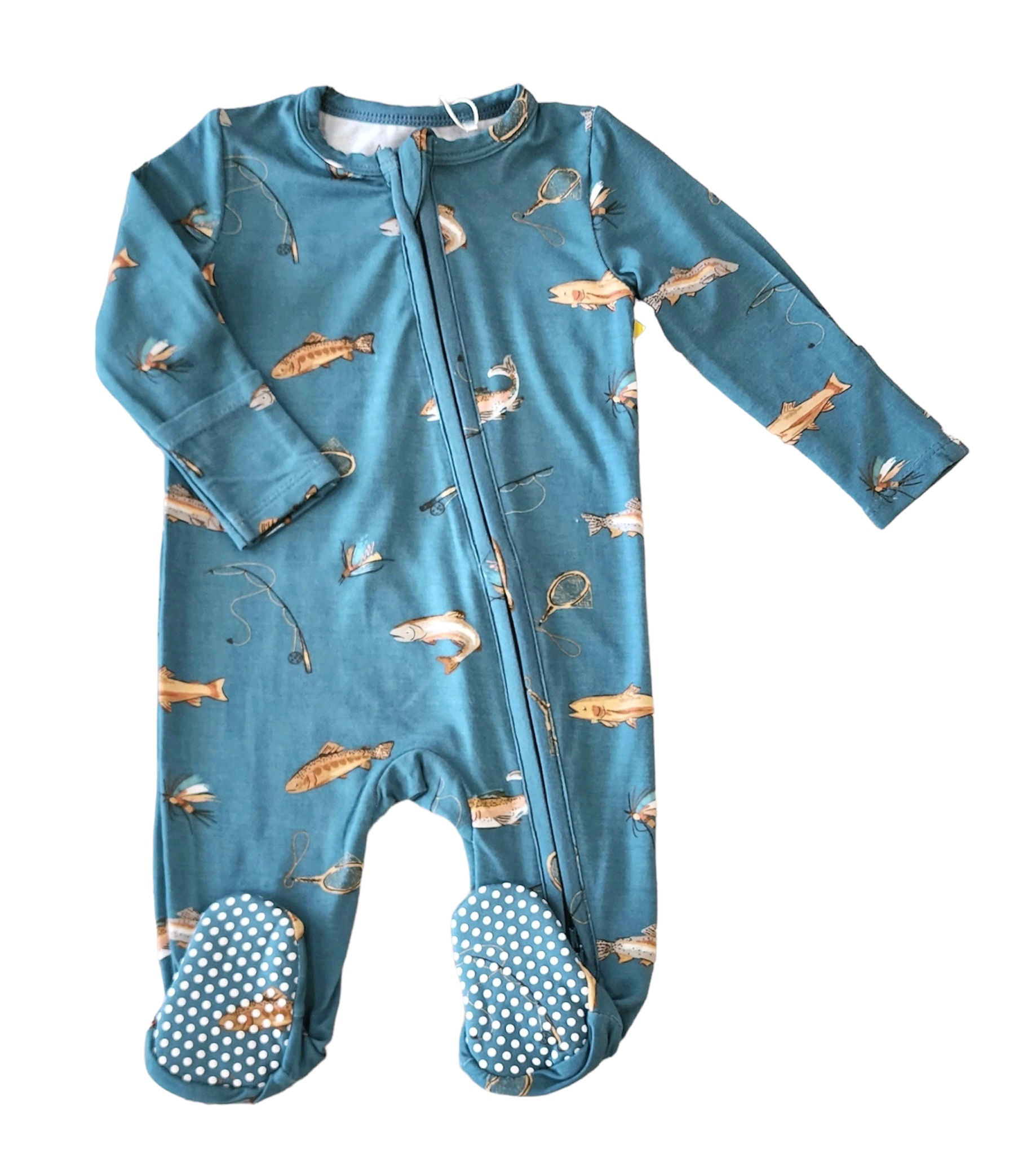 Trout 2-Way Zipper Footie by Angel Dear