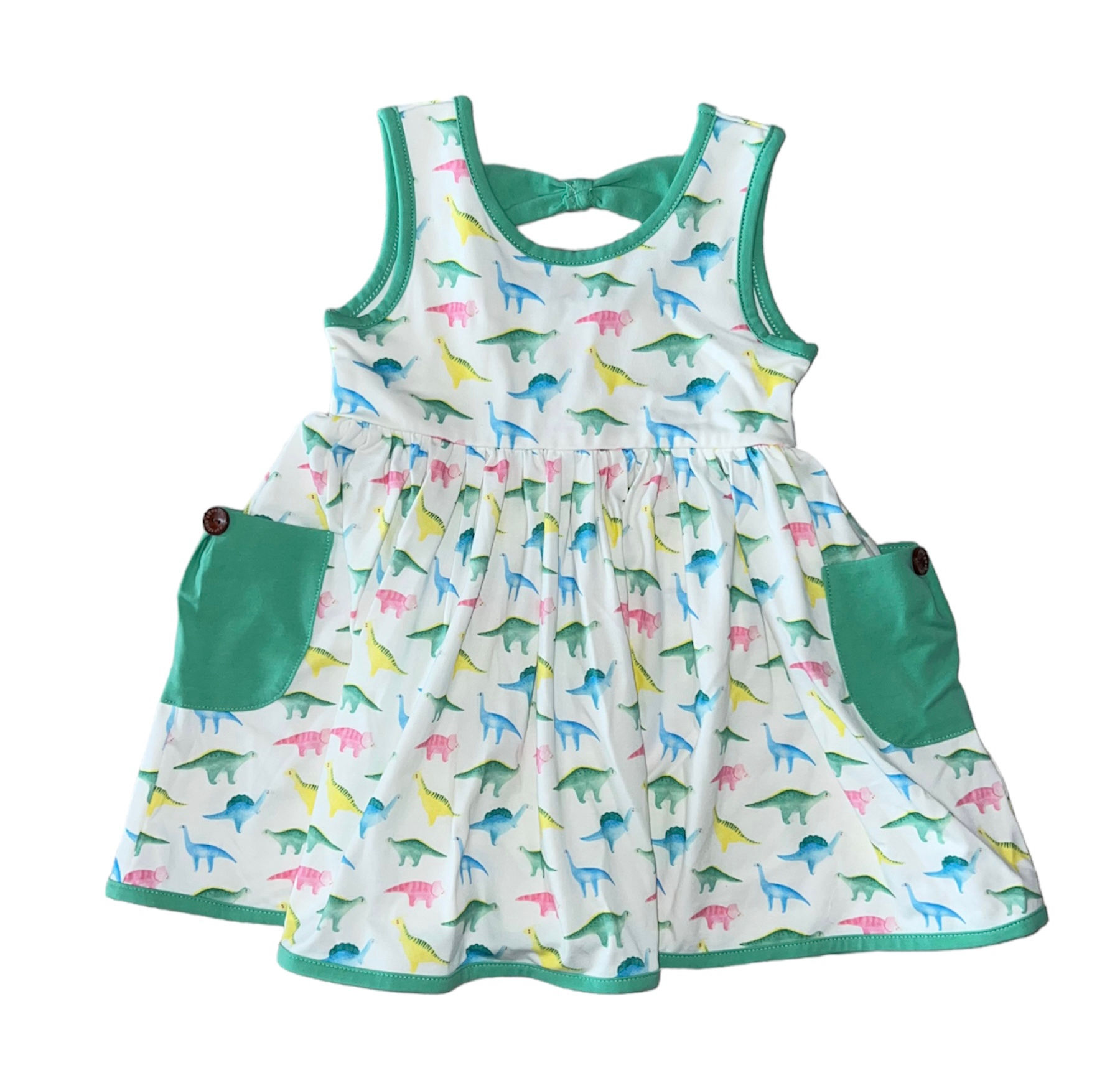 Dino Bow Pocket Dress by Swoon Baby