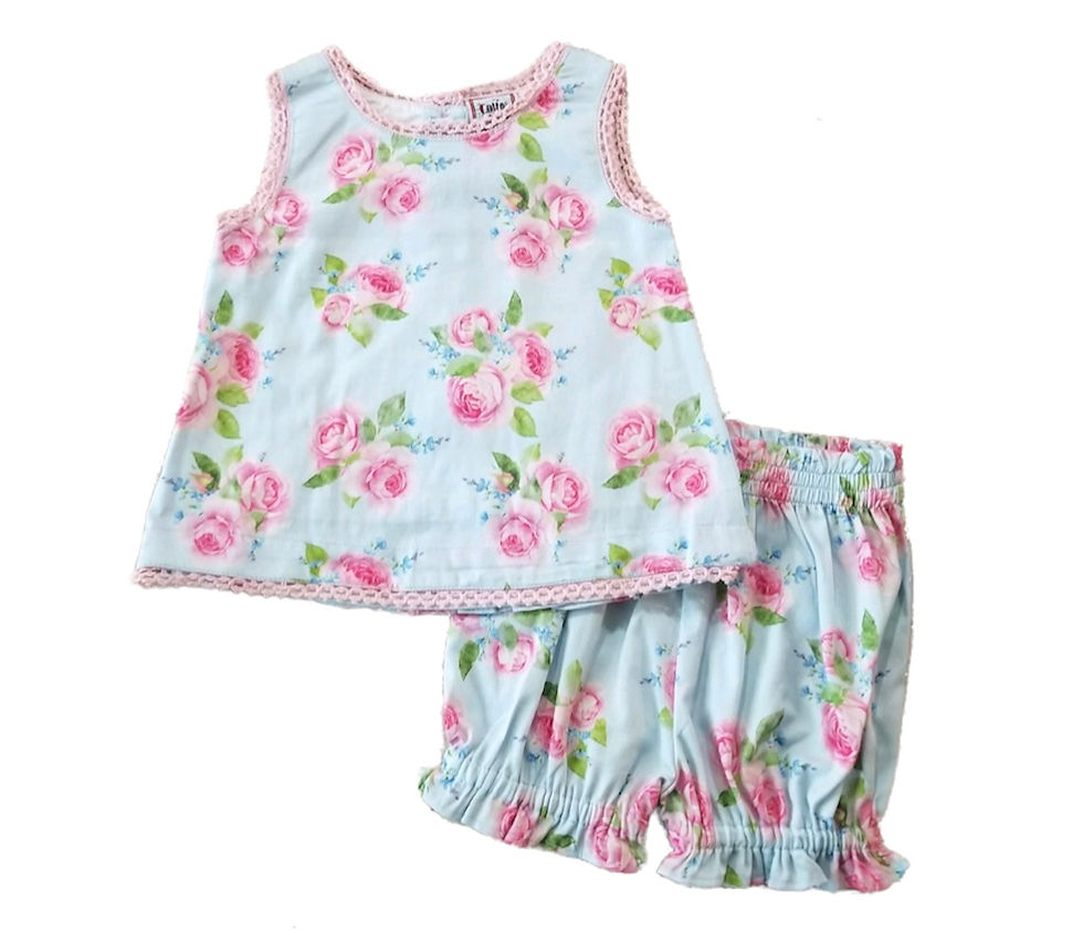 Floral Ruffle Bloomer Set by Cotton Kids
