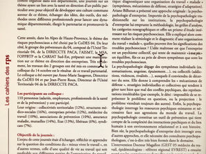 Une approche originale, "la psychopathologie d'entreprise", intervention au Colloque "Risques psychosociaux" de Digne-les-Bains