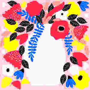 Vase of flowers overflowing with colour