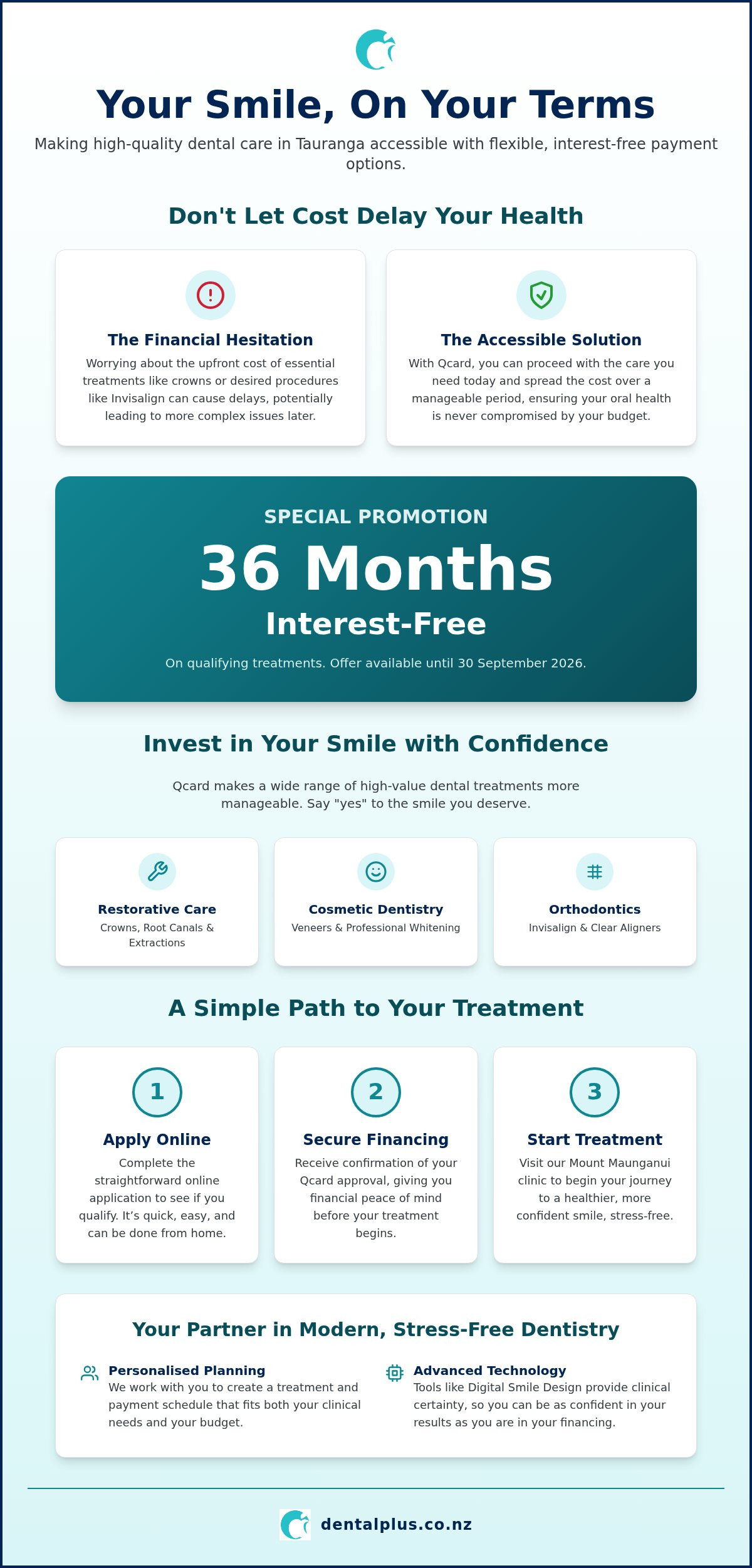 Our practice accepts Qcard payments. Making it easier on your pocket when dental work needs to be done.