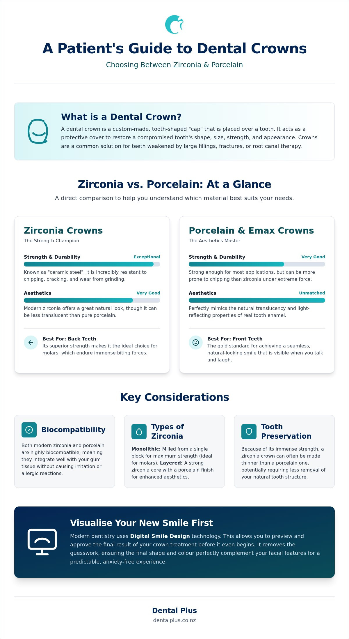 Zirconia vs porcelain crowns Tauranga