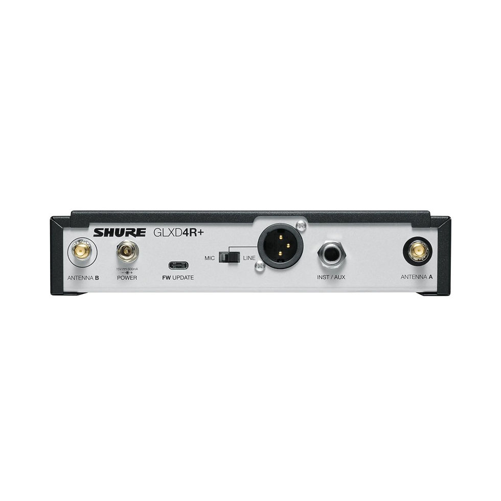 Thumbnail: Shure The GLX-D+ Dual Band Wireless Rack System features WL93 and GLXD4R+