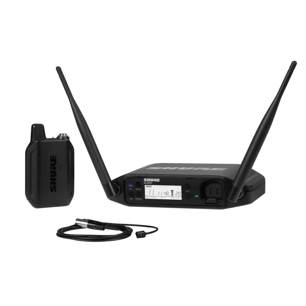 Shure The GLX-D+ Dual Band Wireless Presenter System features WL93 and GLXD4+